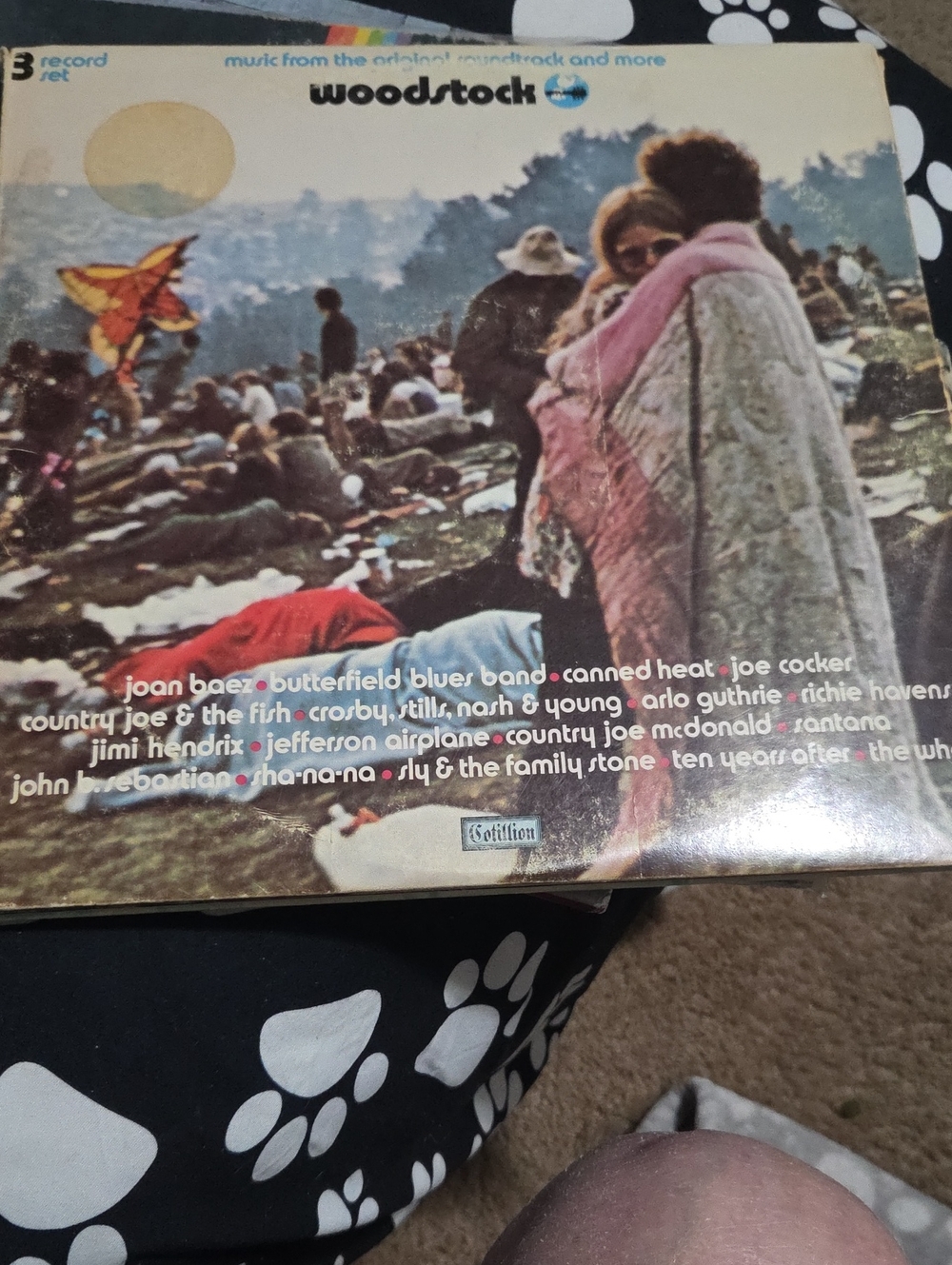 Woodstock Vintage Festival Blanket Poster - Pink / Cream